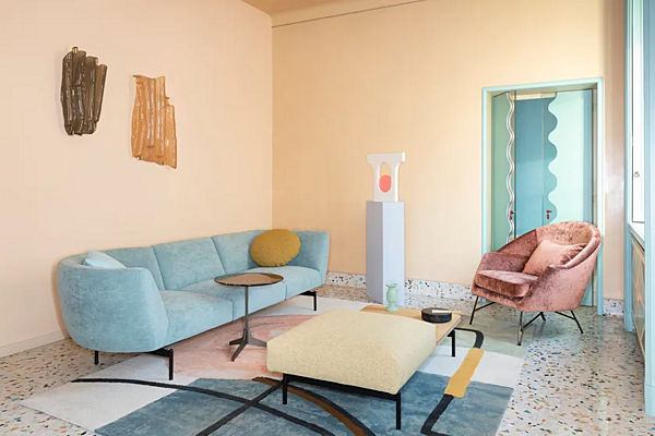 Ecksofa aus Stoff mit weicher Rückenlehne Saba Rendez Vous Fabrik SABA aus Italien. Foto №3