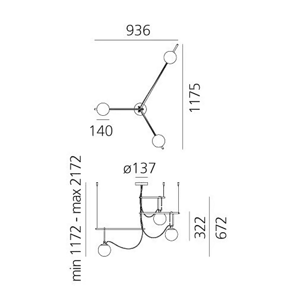 LED Pendelleuchte aus geblasenem Glas NH S Artemide 1276010A Fabrik Artemide aus Italien. Foto №6