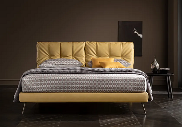 Doppelbett mit gepolsterter Rückenlehne aus Stoff Altrenotti Salina Fabrik Altrenotti aus Italien. Foto №3