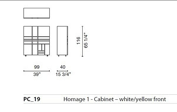 Hochschrank aus Holz mit geometrischem Design Cappellini Hommage an Mondrian Fabrik Cappellini aus Italien. Foto №4