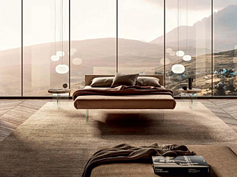 Doppelbett mit gepolsterter Rückenlehne AIR LAGO