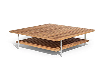 Quadratischer Beistelltisch aus Teakholz POLTRONA FRAU Solaria