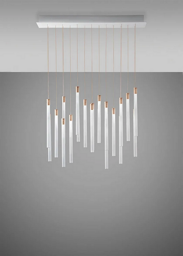 LED Pendelleuchte aus Borosilikatglas Tooby Fabbian Fabrik Fabbian aus Italien. Foto №4