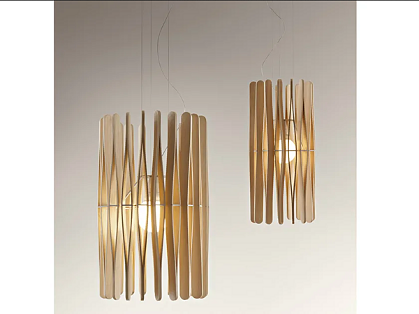 Hängelampe aus Holz Stick Fabbian F23 A02 69 Fabrik Fabbian aus Italien. Foto №2