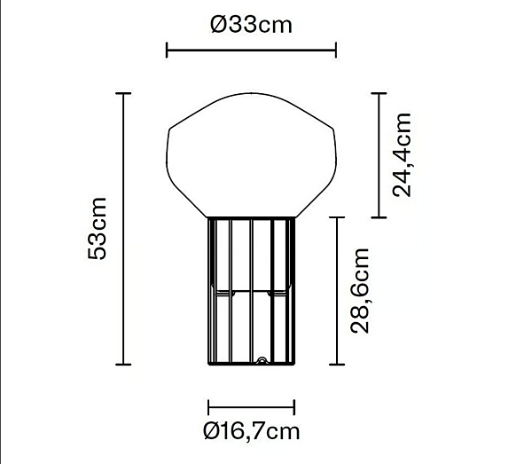 Tischlampe aus geblasenem Glas Fabbian Aerostat Fabrik Fabbian aus Italien. Foto №12