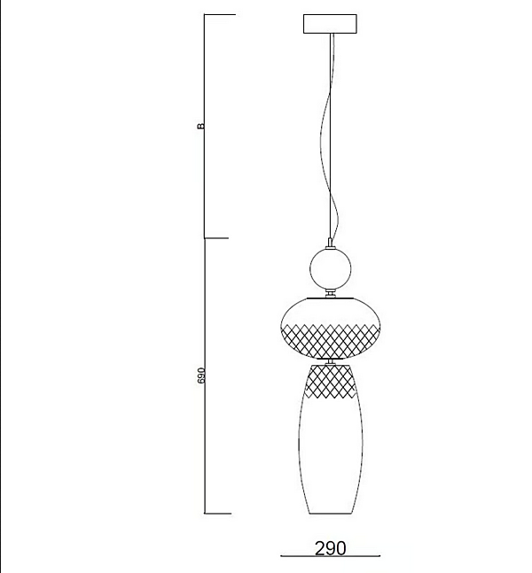 LED Pendelleuchte aus Borosilikatglas klein rauchbraun Euroluce Lampadari Harmony Fabrik EUROLUCE LAMPADARi aus Italien. Foto №3