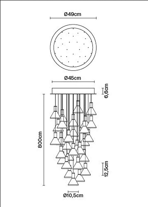 LED Pendelleuchte aus Borosilikatglas Multispot Fabbian Polair Fabrik Fabbian aus Italien. Foto №14