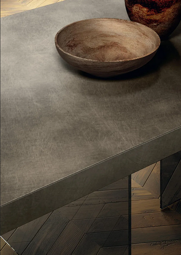 Rechteckiger Tisch mit Glasbasis und XGlass Tischplatte Marmor-Effekt LAGO AIR 2170X Fabrik LAGO aus Italien. Foto №4