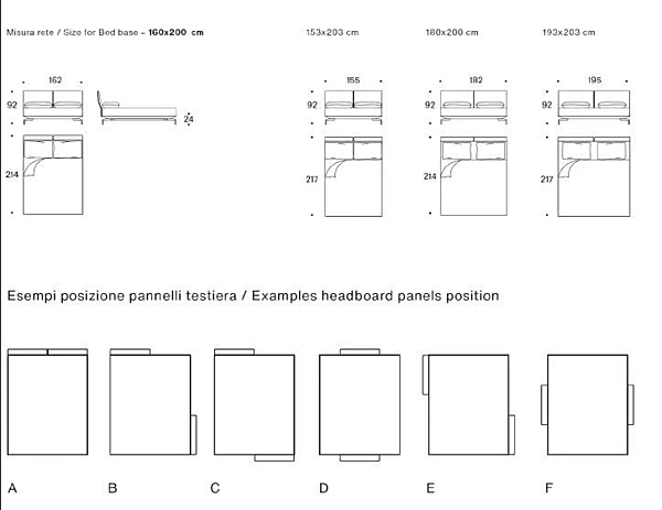 Doppelbett mit gepolstertem Kopfteil aus Stoff Saba Avant Apres Fabrik SABA aus Italien. Foto №7