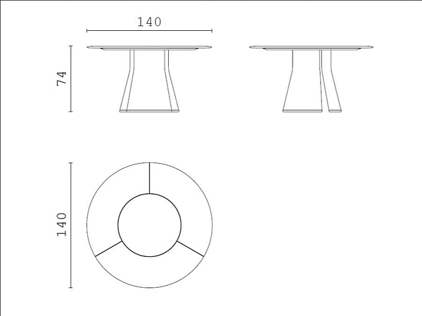 Runder Tisch aus Holz und Marmor mit Lazy Susan Talos R CPRN HOMOOD Fabrik CPRN HOMOOD aus Italien. Foto №3