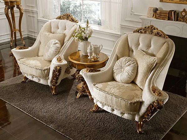 Tufted Fabric Armchair with Armrests A.R. Arredamenti Dolcevita 281 Fabrik A.R.ARREDAMENTI SRL aus Italien. Foto №2