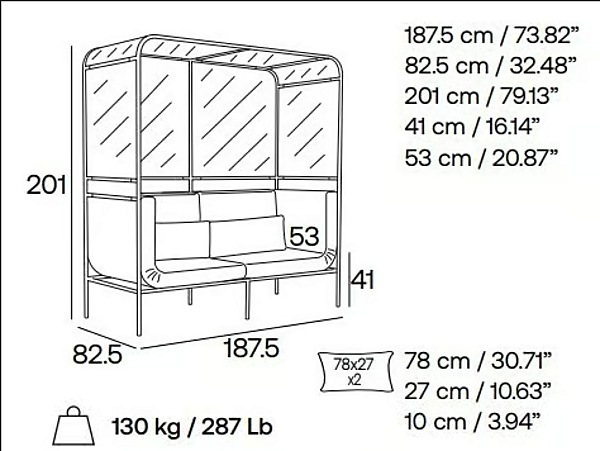 Modularer Stoff-Iglu-Sofa mit Couchtisch Passepartout Adrenalina "IMB1076323, IMB1067324, IMB1072979" Fabrik ADRENALINA aus Italien. Foto №7