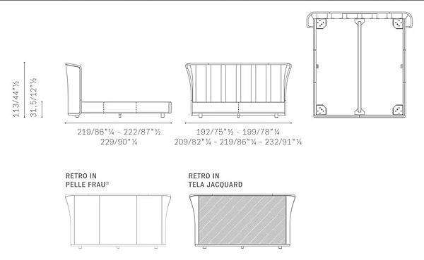 Doppelbett mit gepolstertem Kopfteil aus Stoff POLTRONA FRAU LOLA DARLING Fabrik POLTRONA FRAU aus Italien. Foto №7