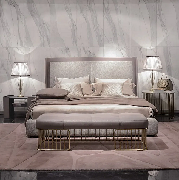 Doppelbett mit gepolsterter Rückwand aus Stoff FORMITALIA Louisiana Fabrik FORMITALIA aus Italien. Foto №4