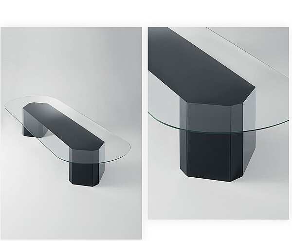 Ovaler Tisch aus Holz und Glas für Besprechungen Gallotti&Radice AKIM SYSTEM Fabrik Gallotti & Radice aus Italien. Foto №2