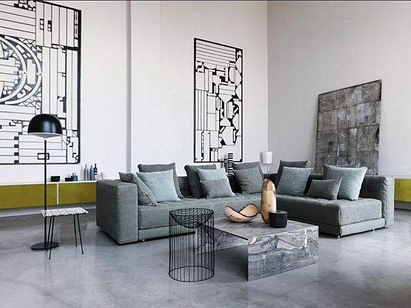 Ecksofa aus Stoff mit weicher Rückenlehne Flou Doze Fabrik Flou aus Italien. Foto №12
