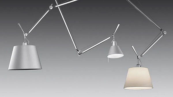 Dimmbare schwenkbare Pendelleuchte aus Aluminium Artemide Tolomeo Decentrata 0629000A Fabrik Artemide aus Italien. Foto №2