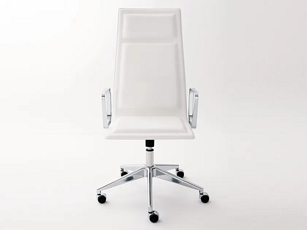 Leder Bürostuhl mit Armlehnen und 5-Stern-Basis Gallotti&Radice OFX09 Fabrik Gallotti & Radice aus Italien. Foto №1