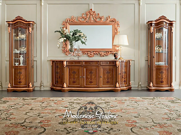 Holzsideboard mit Türen und Schubladen Modenese Luxury Interiors 13105 Fabrik MODENESE GASTONE aus Italien. Foto №2