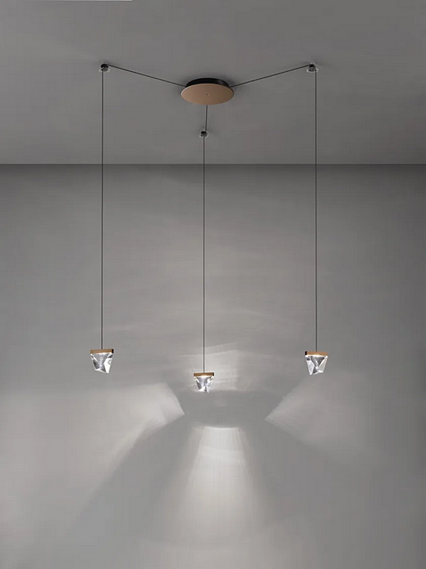 LED Kristall Pendelleuchte Tripla 3 Spots Fabbian Fabrik Fabbian aus Italien. Foto №3