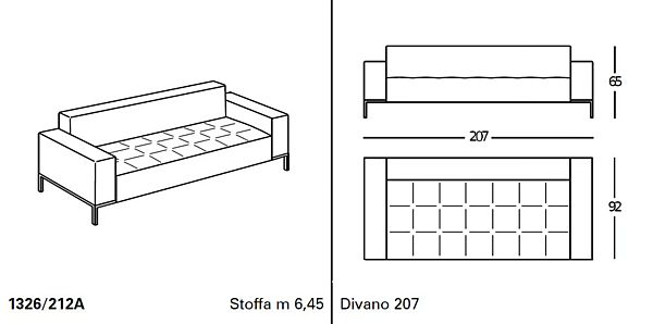 Stoffsofa mit gepolstertem Rücken ZANOTTA ALFA Fabrik ZANOTTA aus Italien. Foto №9