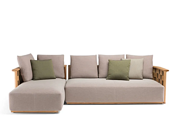 3-Sitzer Gartensofa mit Chaiselongue aus Stoff Molteni & C Palinfrasca
