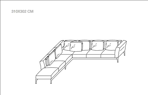 Ecksofa aus Stoff mit weicher Rückenlehne FLEXFORM ADDA Fabrik FLEXFORM aus Italien. Foto №11