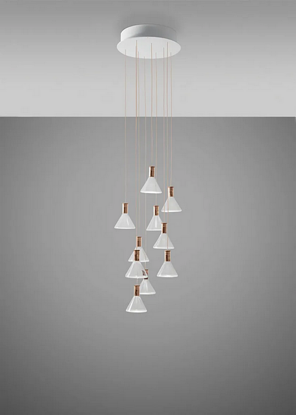 LED Pendelleuchte aus Borosilikatglas Multispot Fabbian Polair Fabrik Fabbian aus Italien. Foto №3