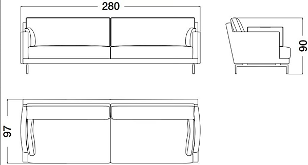 Vierplätziges Sofa mit Stoff- und Nubukbezug Cocoon von CPRN HOMOOD C337 Fabrik CPRN HOMOOD aus Italien. Foto №3