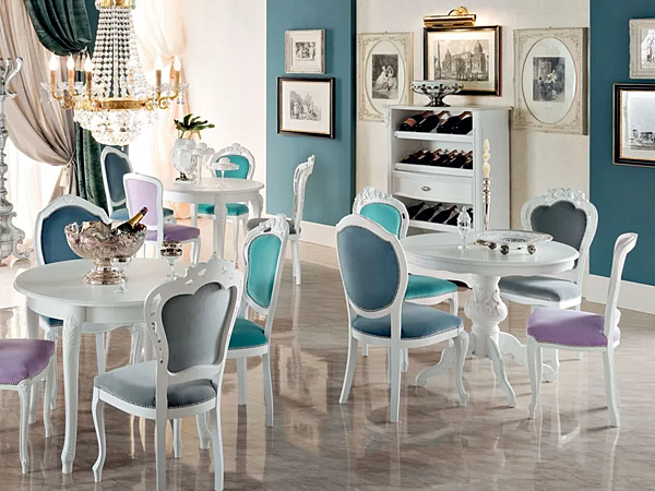 Erweiterbarer runder Tisch aus Holz Modenese Luxury Interiors 13145 Fabrik MODENESE GASTONE aus Italien. Foto №4