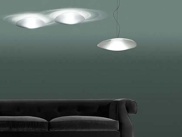 Deckenlampe aus geblasenem Glas mit LED Fabbian Loop Fabrik Fabbian aus Italien. Foto №2