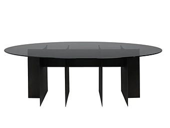 Ovaler Esstisch aus Glas CHELINI Roy Fabrik CHELINI aus Italien