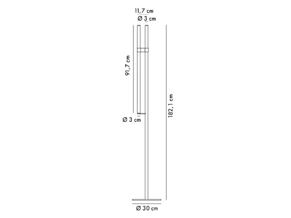 Stehlampe aus LED-Borosilikatglas und Metall Axolight Paralela Fabrik Axolight aus Italien. Foto №6