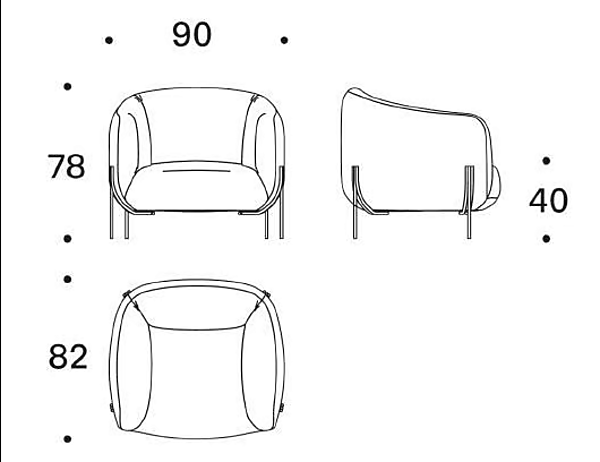Stoffarmstuhl mit abnehmbarem Bezug und Armlehnen Geo Saba Fabrik SABA aus Italien. Foto №12