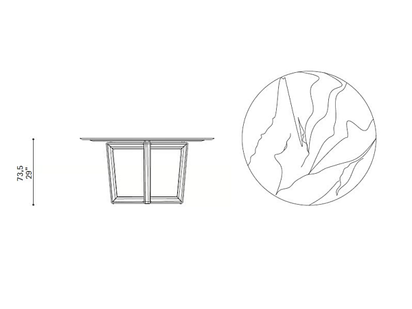 Runder Tisch aus Massivholz Bolero POLTRONA FRAU Fabrik POLTRONA FRAU aus Italien. Foto №4