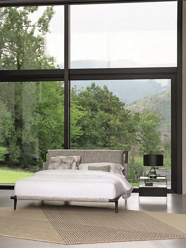 Doppelbett mit gepolstertem Kopfteil Flou Gaudi Fabrik Flou aus Italien. Foto №9