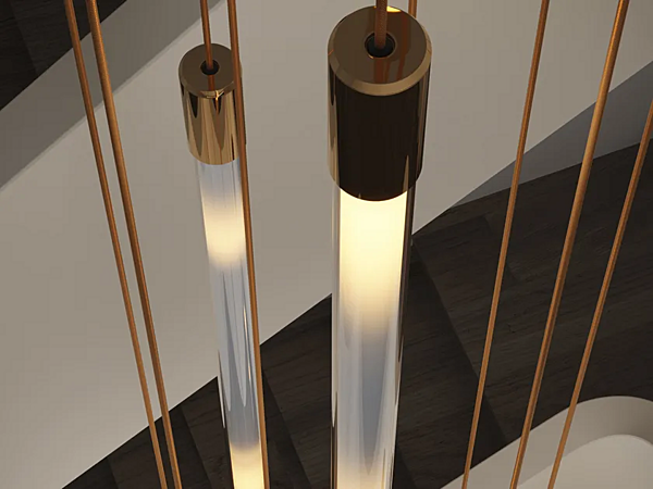 LED Hängelampe aus Glas mit Flux Helixes Design Haberdashery Fabrik HABERDASHERY aus Italien. Foto №6