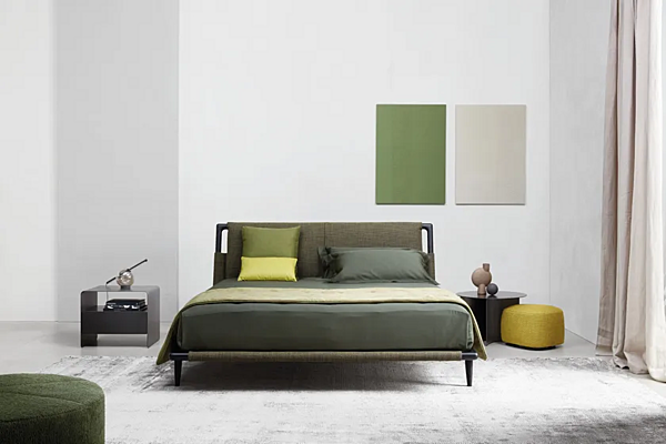 Doppelbett mit gepolstertem Kopfteil Flou Gaudi Fabrik Flou aus Italien. Foto №4