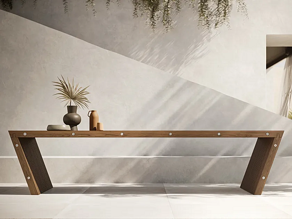 Rechteckiger Gartentisch aus massivem Holz MODULNOVA XY Fabrik Modulnova aus Italien. Foto №1