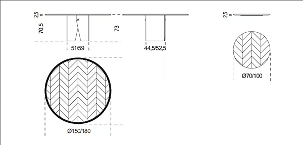 Runder Holztisch Manto Gallotti Radice Fabrik Gallotti & Radice aus Italien. Foto №14