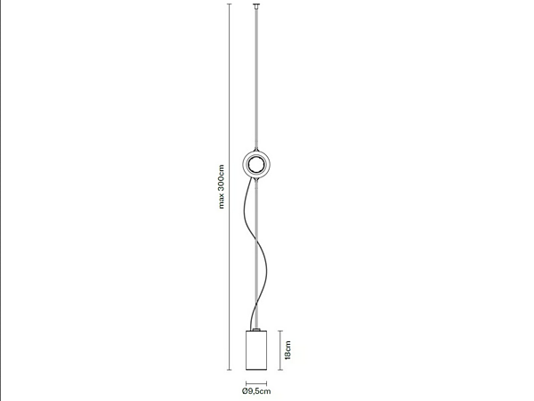Hängelampe aus Stoff mit LED und schwenkbarem Design Fabbian Bungee F64 F64 C11 S02 02, F64 C12 S02 02 Fabrik Fabbian aus Italien. Foto №4