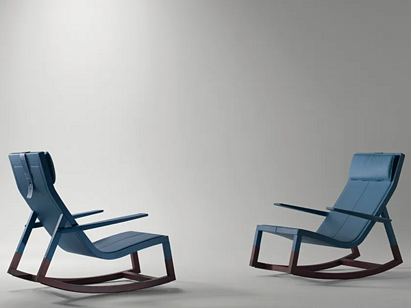 Schaukelstuhl aus Leder DON DO POLTRONA FRAU Fabrik POLTRONA FRAU aus Italien. Foto №5