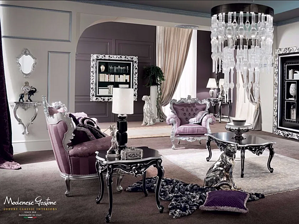 Wandmontierter gerahmter Spiegel Modenese Luxury Interiors 13687 Fabrik MODENESE GASTONE aus Italien. Foto №3