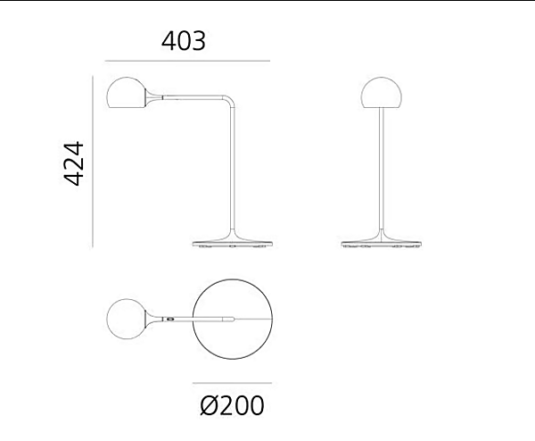 Verstellbare Tischlampe aus Metall Artemide Ixa Fabrik Artemide aus Italien. Foto №15