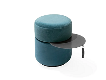 Runder Pouf aus Stoff und Edelstahl GIORGETTI OTTO 54080