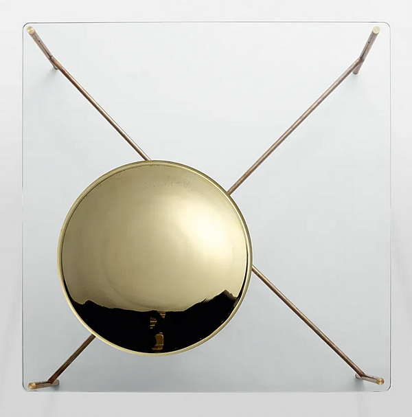 Kaffeetisch aus Kristall mit quadratischer Tischplatte Golden Moon Gallotti&Radice Fabrik Gallotti & Radice aus Italien. Foto №2