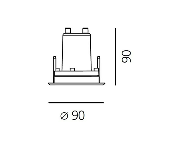 Deckenmontierter Aluminium Außenstrahler Artemide Ego Downlight Fabrik Artemide aus Italien. Foto №14