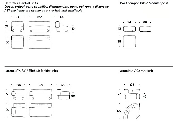 Ecksofa aus Stoff mit weicher Rückenlehne Saba Simposio Fabrik SABA aus Italien. Foto №15
