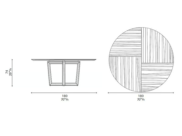 Runder Tisch aus Massivholz Bolero POLTRONA FRAU Fabrik POLTRONA FRAU aus Italien. Foto №3