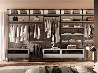 Sektionaler begehbarer Kleiderschrank aus Holz LAGO Vista 1187 Sektionaler begehbarer Kleiderschrank aus Holz LAGO Vista 1187 Fabrik LAGO aus Italien